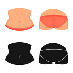 Vector illustration of body and part logo. Set of body and anatomy stock symbol for web.
