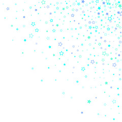 Blue, cyan, turquoise glitter stars confetti