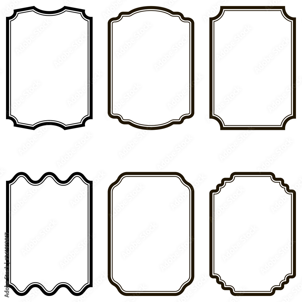 Poster set form shape template retro labels, vector vintage labels on the bottle