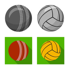 Vector design of sport and ball logo. Collection of sport and athletic stock vector illustration.