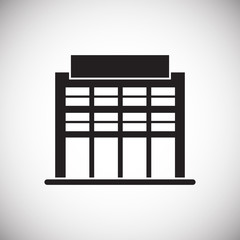 Building icon on background for graphic and web design. Simple vector sign. Internet concept symbol for website button or mobile app.