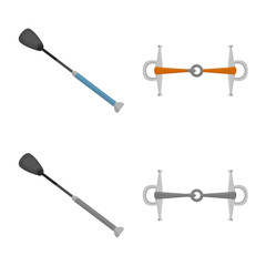 Vector design of equipment and riding icon. Set of equipment and competition stock vector illustration.