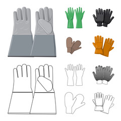 Vector illustration of glove and winter symbol. Collection of glove and equipment vector icon for stock.