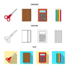 Vector illustration of office and supply sign. Collection of office and school vector icon for stock.