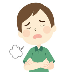 ため息をつく男性