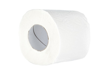 toilet paper on white background