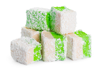 Tasty Turkish delight isolated on white