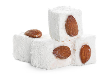 Tasty Turkish delight isolated on white
