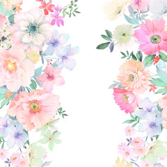 Flowers watercolor illustration