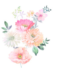 Flowers watercolor illustration