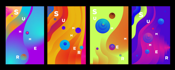 Vector abstract colorful gradient fluid and wave for summer background banner and poster 