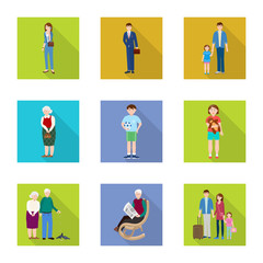 Vector design of generation  and happy  sign. Collection of generation  and avatar  vector icon for stock.