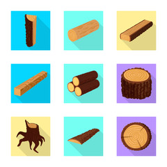 Vector design of material and nature  icon. Set of material and raw  stock symbol for web.