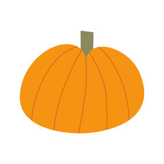 Pumpkin hand drawn illustration in doodle style. Simple icon isolated on white background