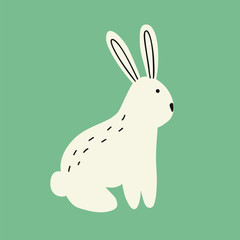 Rabbit cute hand drawing doodle illustretion isolated