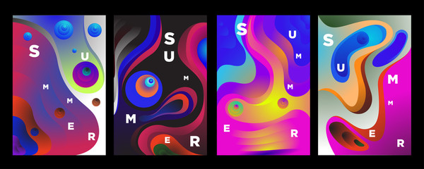 Vector abstract colorful gradient fluid and wave for summer background banner and poster 