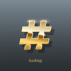 Obraz premium Hashtag realistic 3D illustration