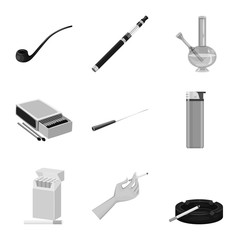 Isolated object of health and nicotine icon. Set of health and statistics stock symbol for web.