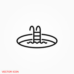 Pool flat icon vector sign symbol for design