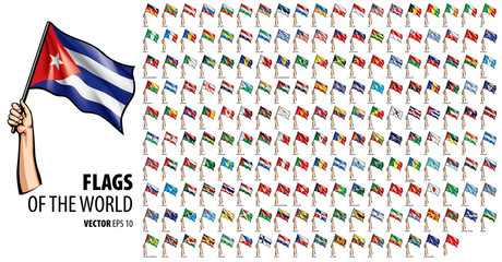 National flags of the countries. Vector illustration on white background