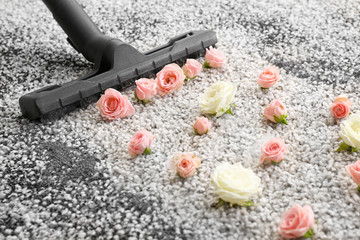 Carpet with pleasant flower aroma after hoovering and cleaning