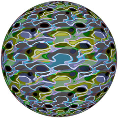 3D Bild, Kugel bemalt, transparenter Background