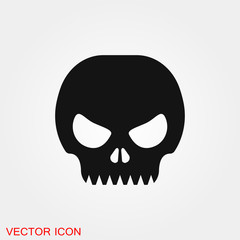 Skull icon vector sign symbol for design