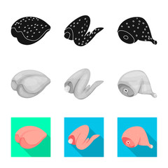 Vector illustration of product and poultry sign. Collection of product and agriculture    vector icon for stock.