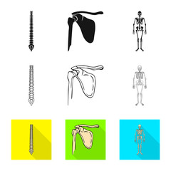 Vector illustration of medicine and clinic symbol. Collection of medicine and medical stock vector illustration.