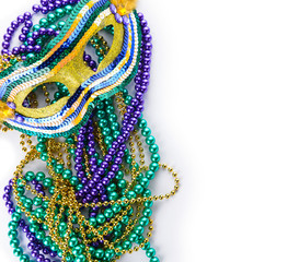 Festive mask with beads on white background © Pixel-Shot