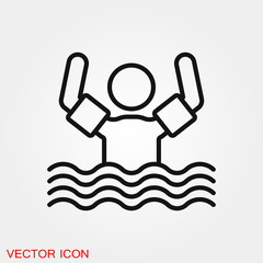 Swimming icon vector sign symbol for design
