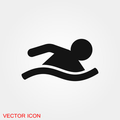 Swimming icon vector sign symbol for design