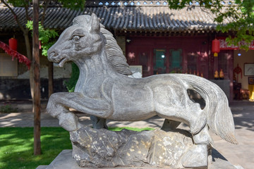 Stone Horse, an Ancient Stone Carving Handicraft in China
