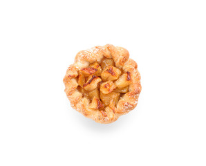 Tasty apple pie on white background