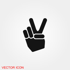 Victory icon vector sign symbol for design