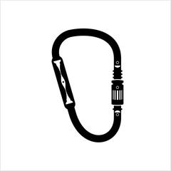 Carabiner Icon, Karabiner Icon, Metal Loop With A Spring Loaded Gate