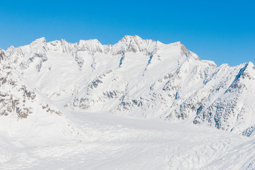 Riederalp, Aletschgletscher, Bettmerhorn, Gletscher, Wallis, Alpen, Winter, Wintersport, Schweiz