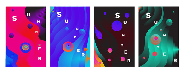 Vector abstract colorful gradient fluid and wave for summer background banner and poster 