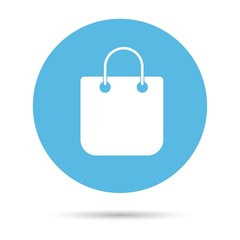 Shopping bag icon on blue background