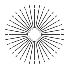 Obraz premium Sun rays hand drawn, linear drawing