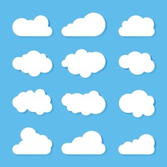 Clouds icon. Cloud symbol or logo, different clouds set