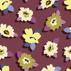 Tuinposter Floral abstract seamless pattern. Vector design for different surfases. © Nadia Grapes