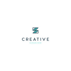 Creative letter Z minimalist logo design concept, Initial symbol for corporate business identity. Alphabet vector element	