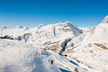 Riederalp, Fusshörner, Grosses Fusshorn, Moosfluh, Aletschgletscher, Alpen, Wallis, Winter,...