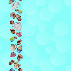 Tea and coffee time menu concept.