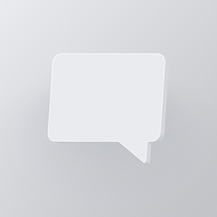 Fototapeta premium Grey background with white 3d replica or speech bubble template.