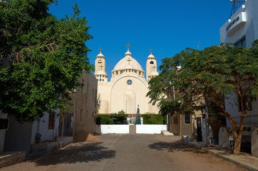 Fototapeta na wymiar Coptic Orthodox Church in Sharm El Sheikh, Egypt. All Saints Church