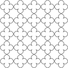 Classic linear quatrefoil ornament seamless vector pattern