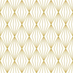 Behang Ruiten Geometrische lineaire ruiten in gouden kleur. Naadloos vectorpatroon