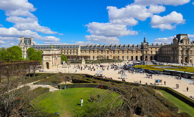 Fototapeta na wymiar Square in the center of Paris France in April 2019